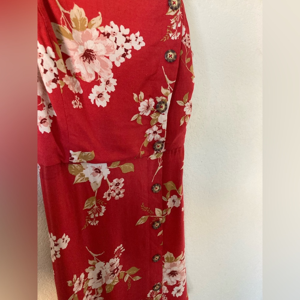 Red floral sun dress - Picture 3 of 5